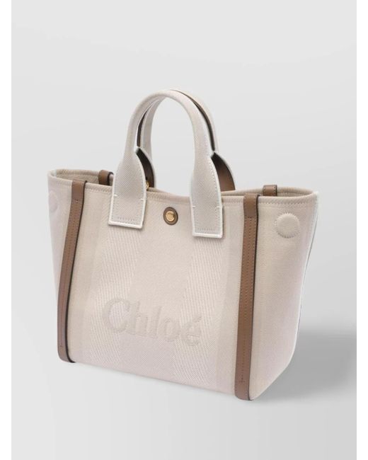 Chloé Natural Carry Small Canvas Tote Bag