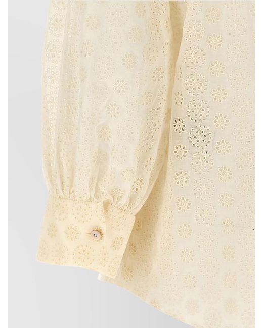Valentino Garavani Natural Cotton Broderie-Anglaise Blouse