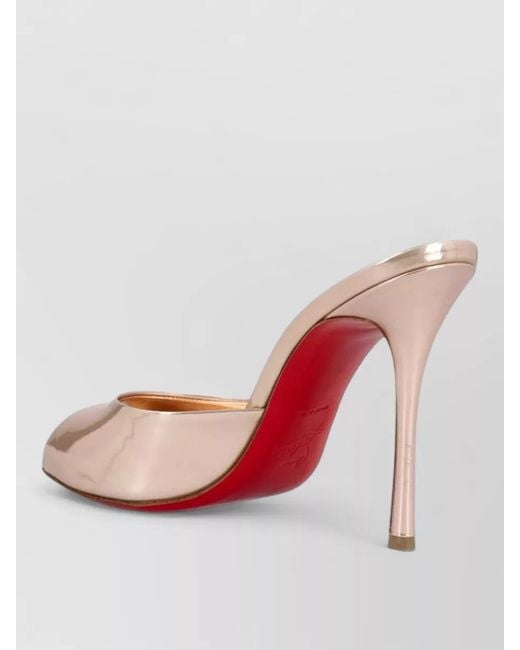 Christian Louboutin Pink Dolly Leather Mules Peep Toe Sole