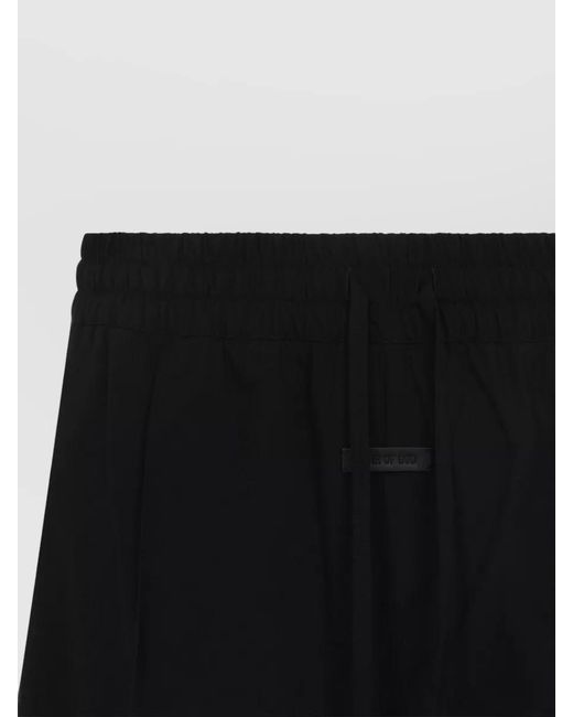 Fear Of God Black Wide Leg Drawstring Waist Relaxed Shorts for men