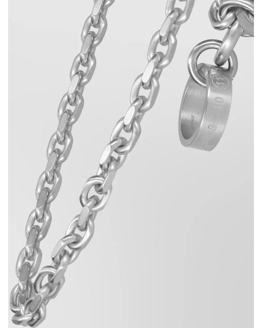 Maison Margiela White Chain Belt Featuring Key Ring Detail