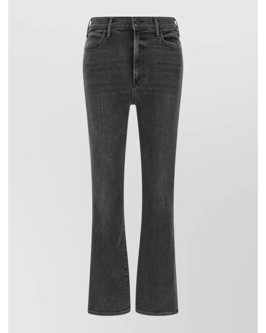 Mother Gray High Rise Flared Ankle Denim Jeans