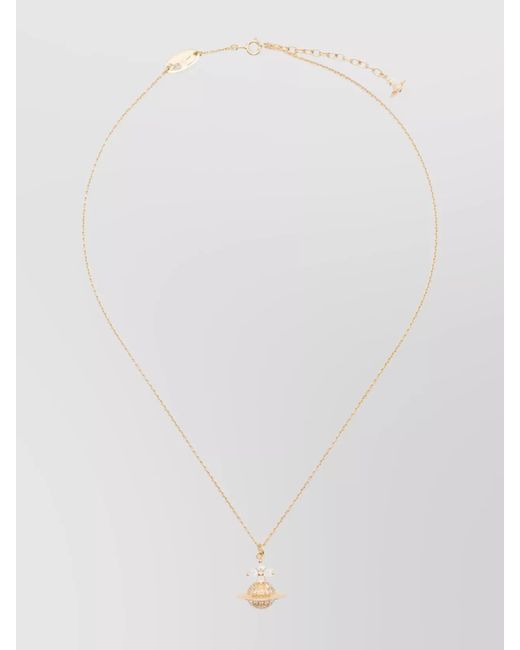Vivienne Westwood White Crystal Chain Pendant Necklaces