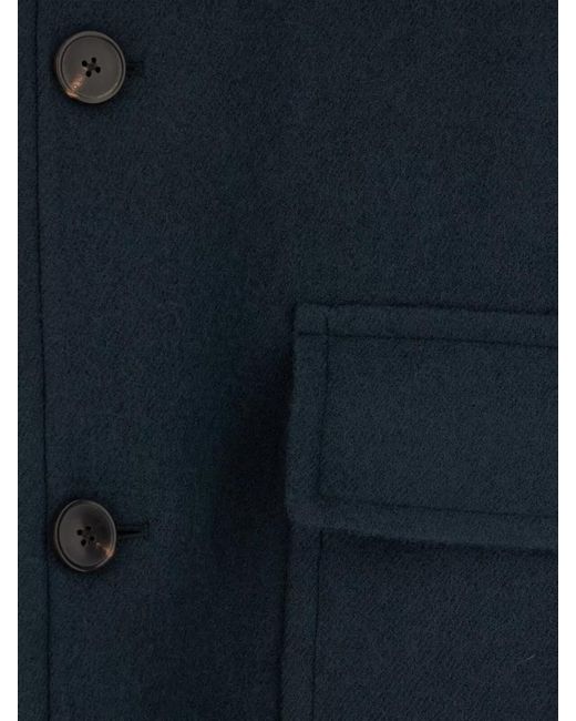 Dries Van Noten Blue Wool Coat for men