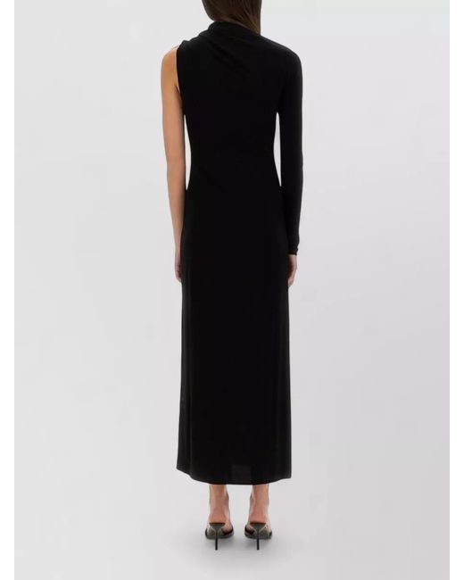Courreges Black One-Shoulder Maxi Dress