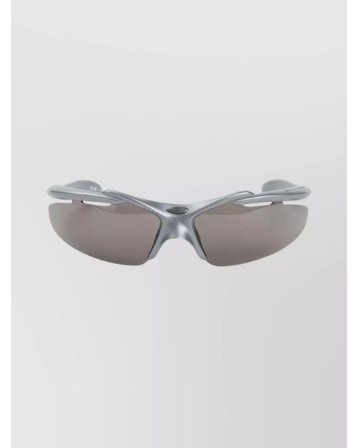 Balenciaga Gray Turbo D-Frame Wraparound Sunglasses