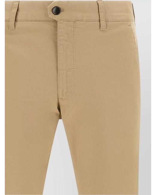Incotex Natural Cotton Trousers Belt Loops Back Pocket for men