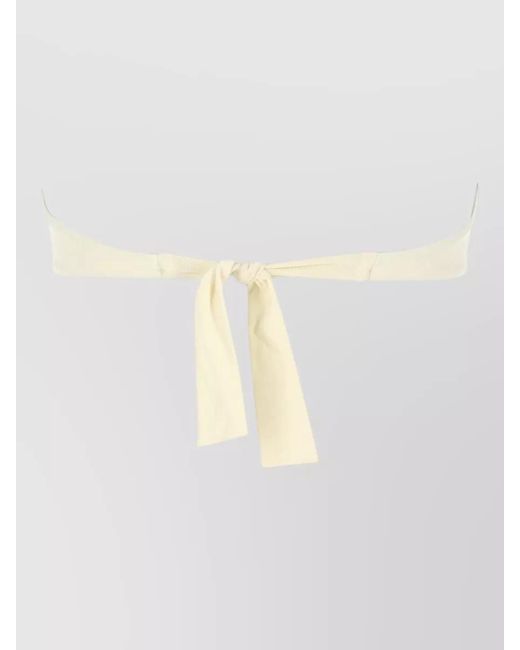 LaRevêche Natural Bikini Top Derya Floral Ruched Strapless