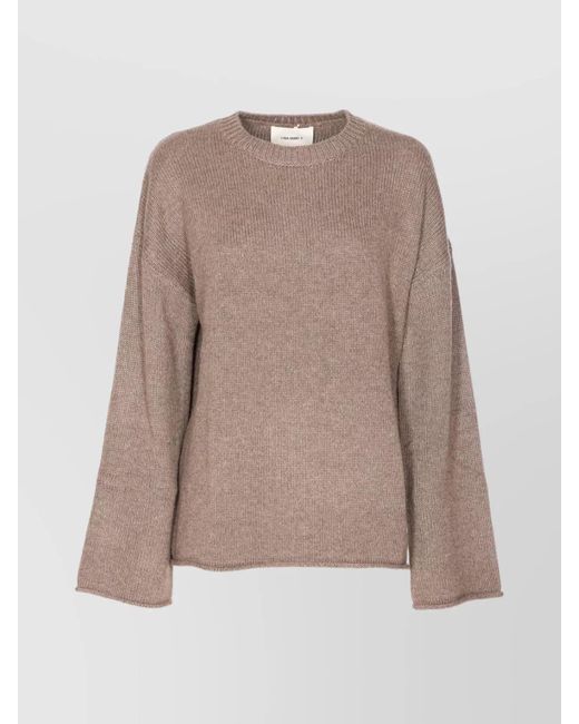 Lisa Yang Natural Oversized Crewneck Knitwear Long Sleeves