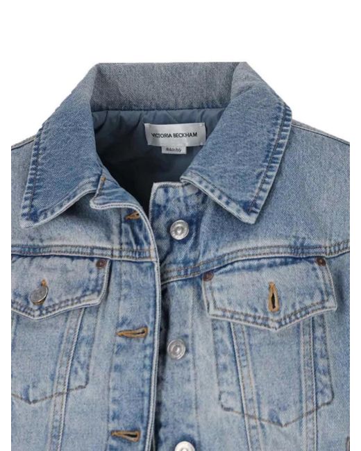 Victoria Beckham Blue Denim Cropped Jacket