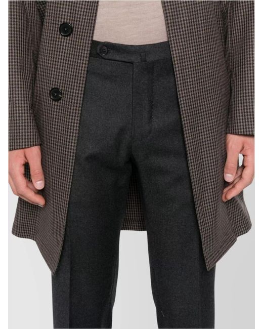 Incotex Blue Virgin Wool Tailored Trousers for men