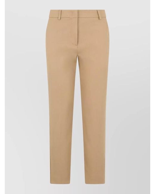 Weekend by Maxmara Natural Straight Leg Cotton Trousers Tailored Style
