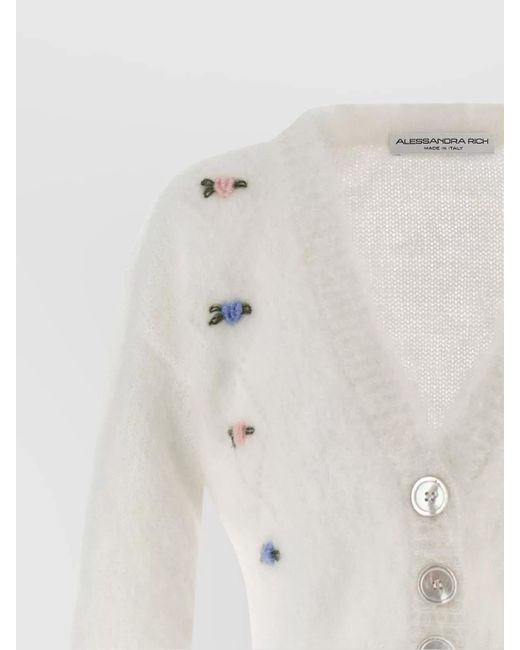 Alessandra Rich Natural Mohair Cardigan