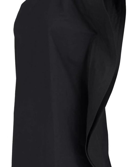 Stella McCartney Black Asymmetric Draped Sleeveless Top Knee Length