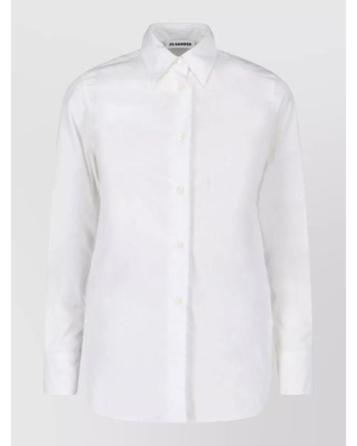Jil Sander White Long Sleeves Shirt Buttoned Cuffs Design