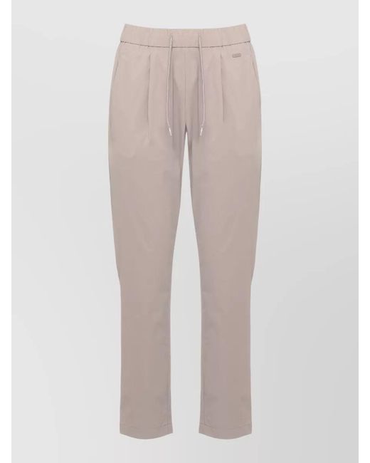 Herno Natural Straight Pants Relaxed Fit Side Slit Pockets