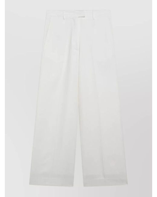 Frankie Shop White Brickell Wool Blend Trousers Wide Leg