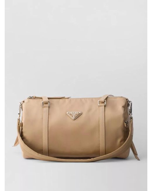 Prada Natural Structured Clutch Bag Adjustable Strap Handles