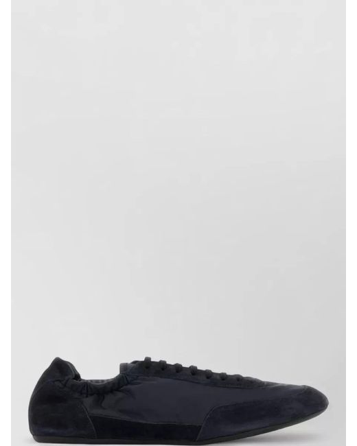 Prada White Nylon Suede Sneakers Elasticated Collar Rubber Sole for men