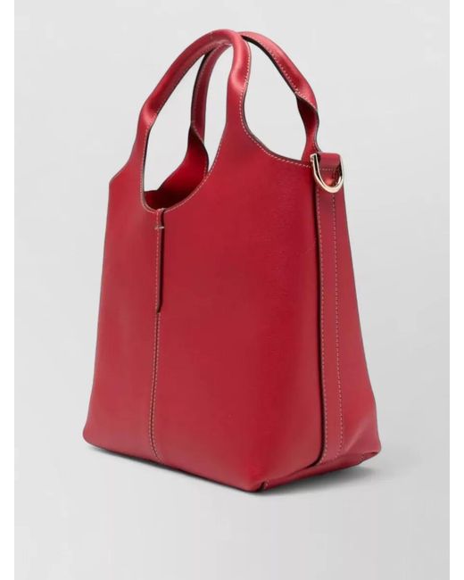 Tod's Red Na Leather Mini Tote Bag