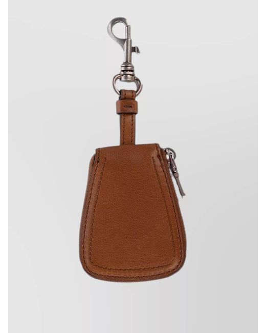 Miu Miu Brown Leather Key Holder Card Case Keyring