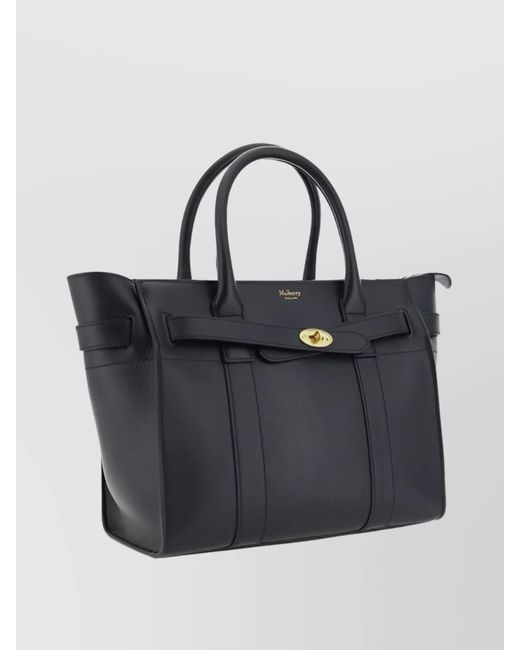 Mulberry Blue Bayswater Small Leather Tote Bag