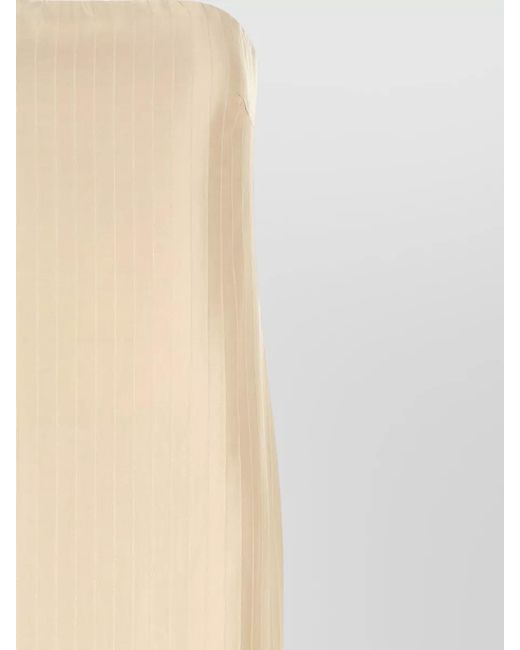 Loulou de Saison Natural Giulia Strapless Midi Skirt Fitted Slit
