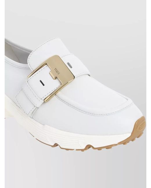 Tod's White Leather Slip-On Sneakers