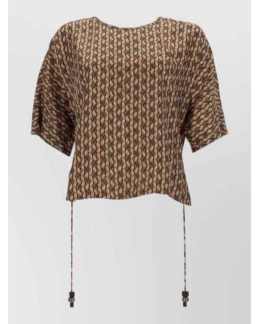 Max Mara Multicolor Printed Silk Bodysuit