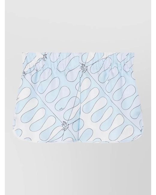 Emilio Pucci Blue Silk Bloomer Shorts
