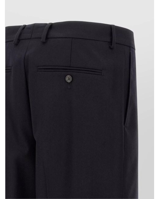 Dries Van Noten Blue Wool Tailored Trousers for men