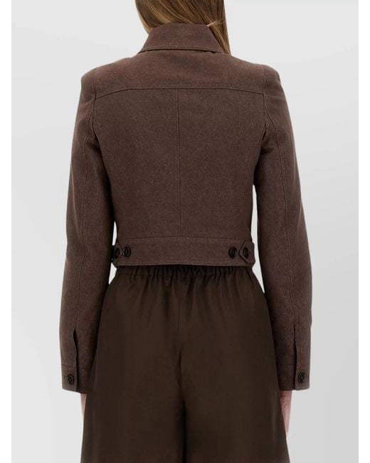 Max Mara Brown Cotton Cropped Jacket