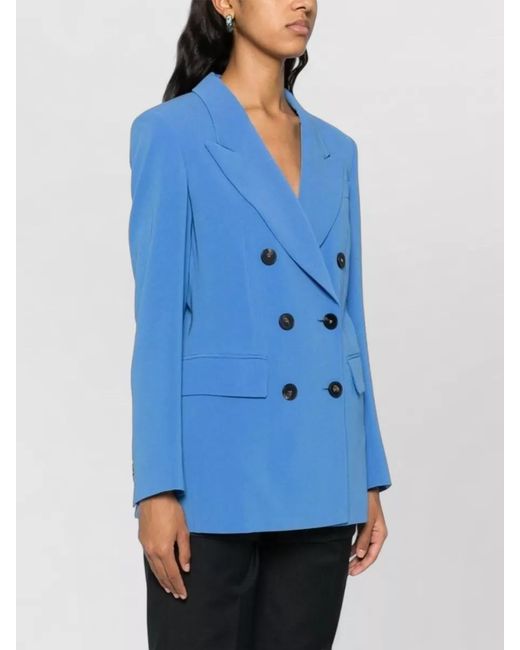 Alberto Biani Blue Double Breasted Cady Tailored Jacket