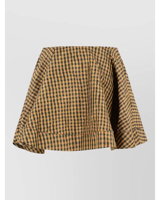 Ganni Natural Pleated Skirt