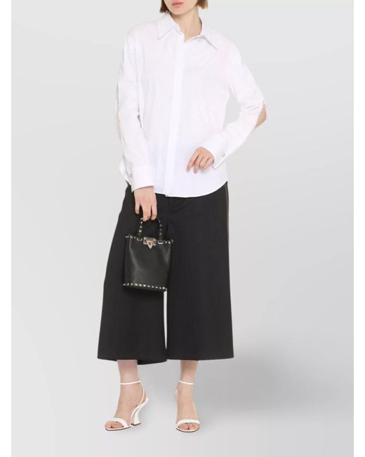Genny White Embellished Stretch Poplin Shirt
