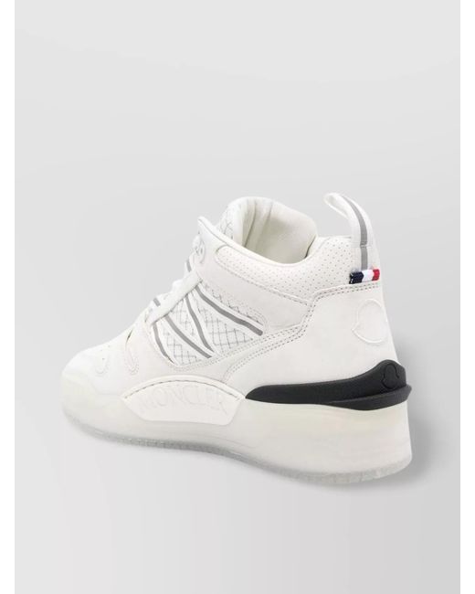 Moncler White Leather High-Top Sneakers