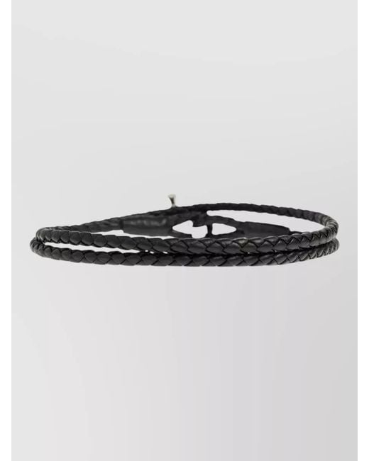 Tom Ford Metallic Braided Leather Wrap Bracelet Adjustable for men