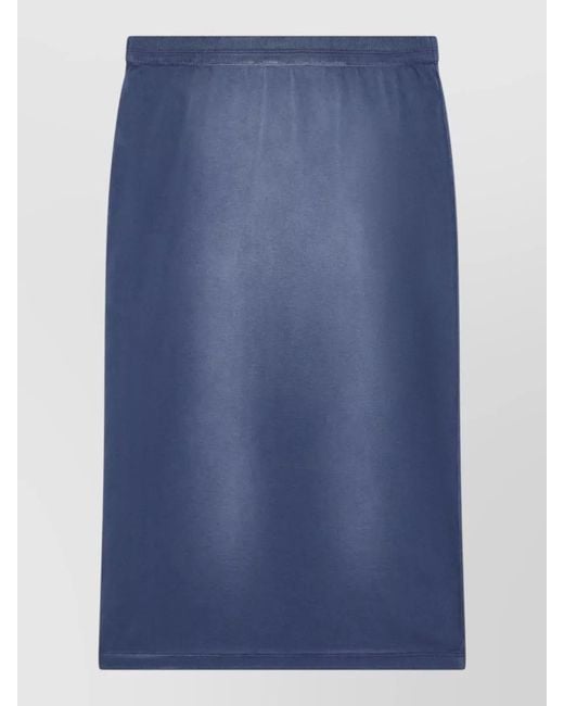 Acne Blue Skirt Elastic Waistband Midi Style