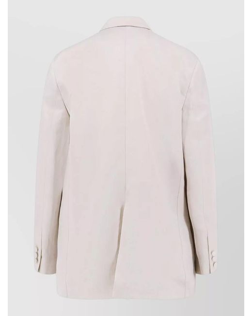 Alysi Natural Double Breasted Lyocell Linen Blazer Jacket