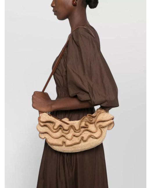 Zimmermann White Goldentime Raffia Bucket Shoulder Bag