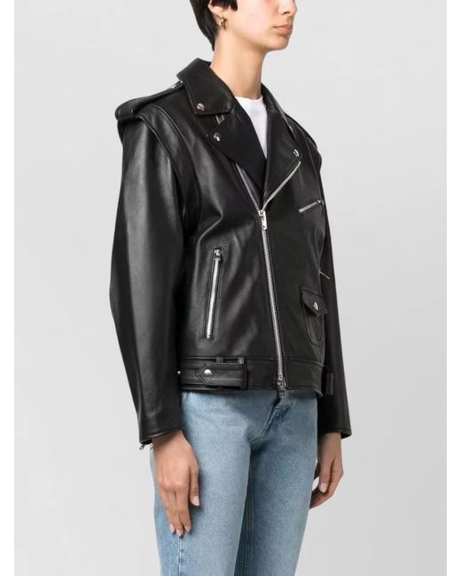 ARMARIUM Black Lambskin Biker Jacket Tone Hardware