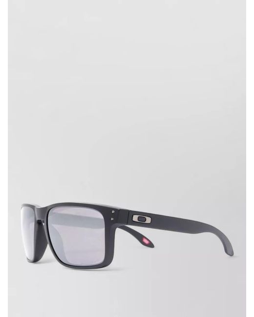 Oakley Gray Rectangular Wayfarer Sunglasses Metal Accents Uv Protection