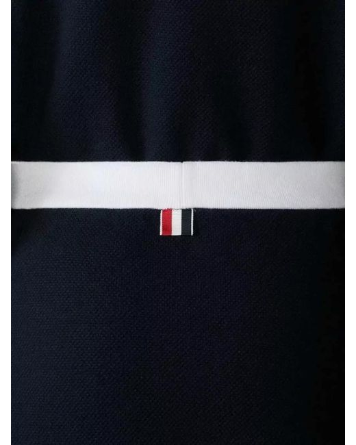 Thom Browne Blue Textured Cotton Box Pleat Mini Skirt