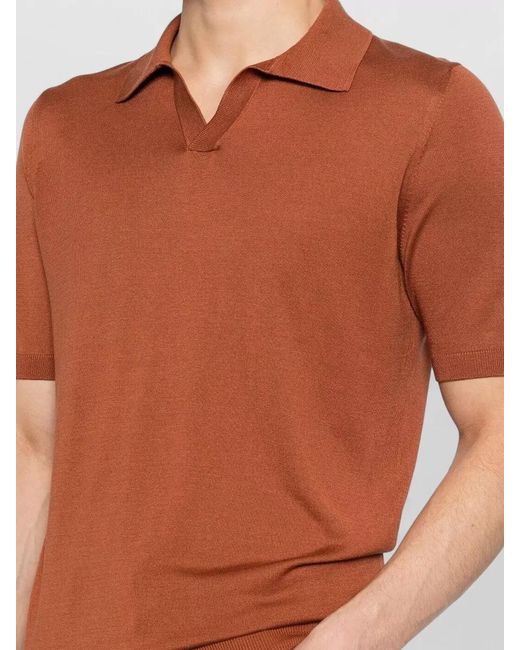 Tagliatore Orange Keith Polo Shirt Short Sleeve Collar for men