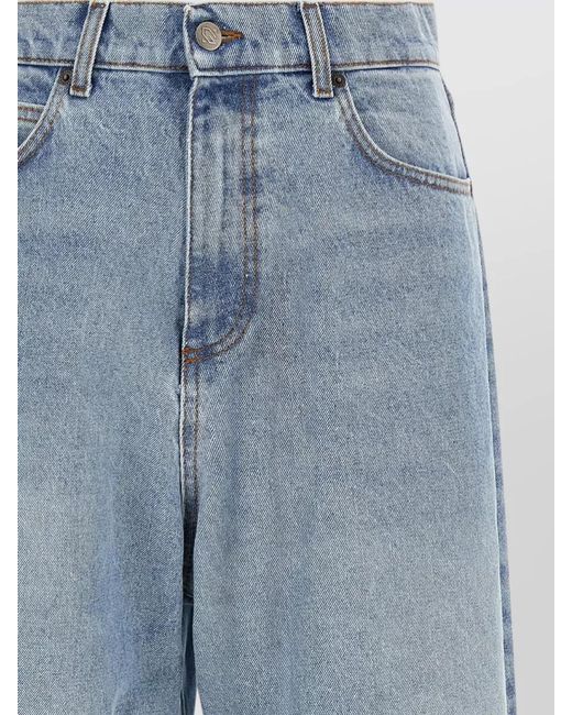 GIUSEPPE DI MORABITO Blue Crystal-Embellished Wide-Leg Jeans
