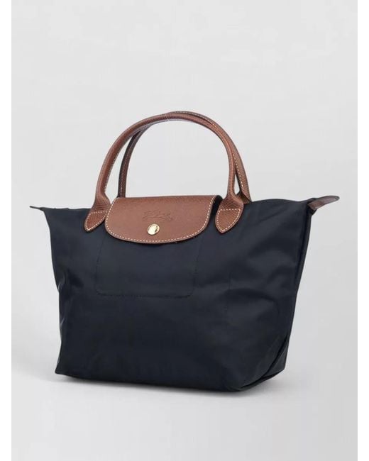Longchamp Blue Pliage Tote Bag Contrast Handles Top Handle