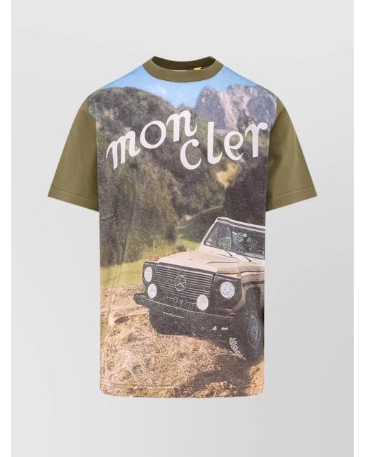 Moncler Genius Gray Cotton Printed Short-Sleeve T-Shirt for men