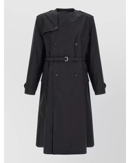Prada Black Double Breasted Cotton Trench Coat for men