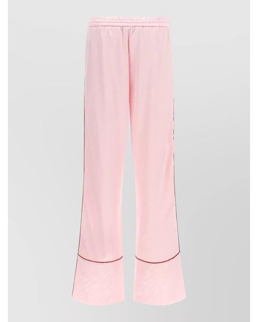 Off-White c/o Virgil Abloh Pink Jacquard Satin Flared Trousers