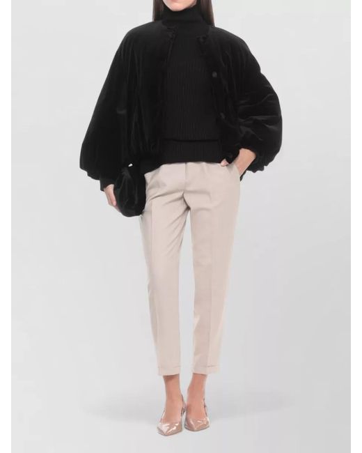 Antonelli Black Ribbed Knit Turtleneck Sweater Long Sleeves